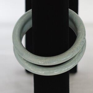 Pair Of Mint Green Marbled Bakelite Bangles